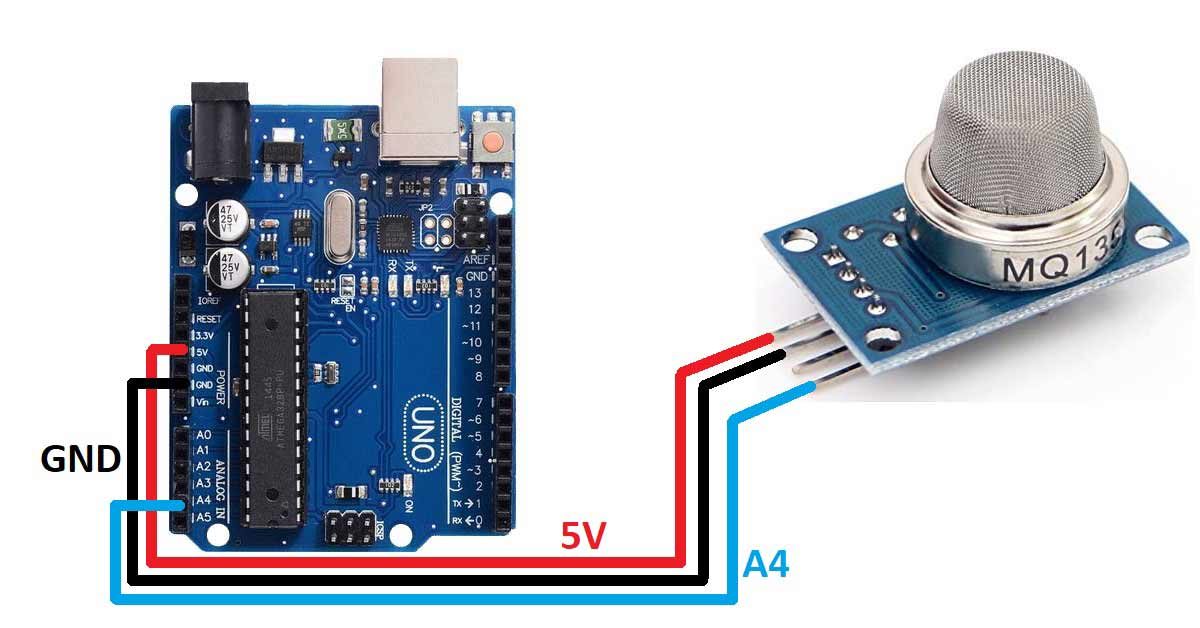 MQ135 Air Quality Sensor arduino circuit diagram
