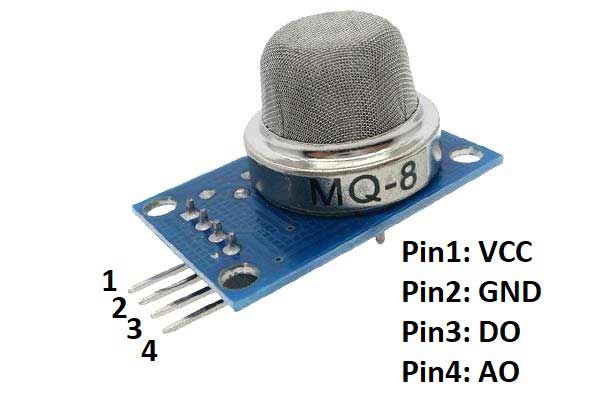 MQ8 Hydrogen H2 Gas Sensor pin diagram