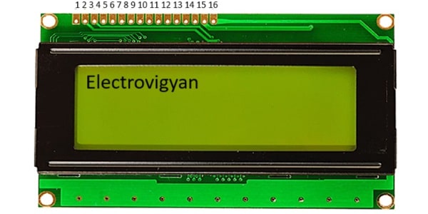 20x4 LCD pin diagram